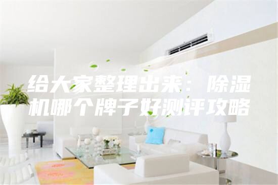 給大家整理出來：除濕機哪個牌子好測評攻略